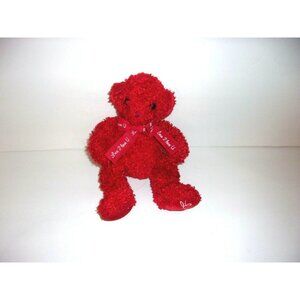 Tri Russ Love 2 Love U Red Teddy Bear Shiny Plush Bean Bag 9"